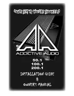 Addictive audio 100.1D Installation Manual & Owner'S Manual предпросмотр