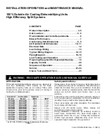 Preview for 1 page of Addison RCA051 Installation, Operation And Maintenance Manual