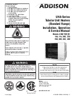 Preview for 1 page of Addison UHAS 150 Installation, Operation & Service Manual