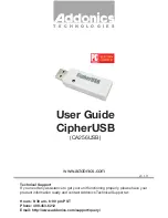 Preview for 1 page of Addonics Technologies CipherUSB CA256USB User Manual