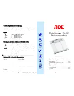 Предварительный просмотр 1 страницы ADE BA 707 Instruction Manual