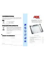 Предварительный просмотр 1 страницы ADE BA 833 Instruction Manual