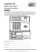 Preview for 1 page of ADE Captiv8-20 Operating Instructions Manual