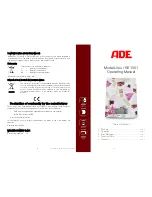 Предварительный просмотр 3 страницы ADE KE 1501 Operating Manual