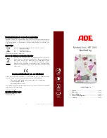 Предварительный просмотр 11 страницы ADE KE 1501 Operating Manual