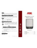 Предварительный просмотр 9 страницы ADE KE 1502 Operating Manual