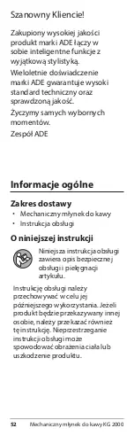 Предварительный просмотр 52 страницы ADE KG 2000 Operating Instructions Manual