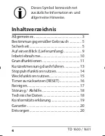 Preview for 4 page of ADE td 1600 Operating Instructions Manual