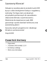 Preview for 122 page of ADE WS 1700 Operating Instructions Manual