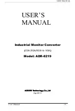 Preview for 1 page of ADEERI ADR-8219 User Manual