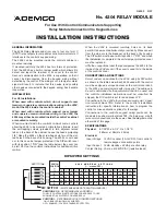 Предварительный просмотр 1 страницы ADEMCO 4204 - Ademco/ Relay Module Installation Instructions