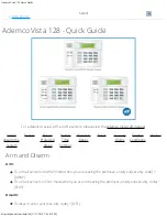 ADEMCO Vista 128 Quick Manual preview