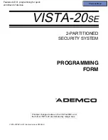 Preview for 1 page of ADEMCO VISTA-20SE Programming Form