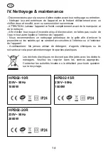 Предварительный просмотр 14 страницы ADEO Services HPB02-10R Manual