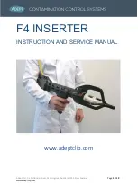 adept technology F4 INSERTER Instruction And Service Manual preview