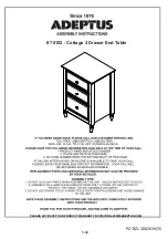 Preview for 1 page of adeptus Cottage 3 Drawer End Table 78102 Assembly Instructions Manual