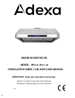 Preview for 1 page of Adexa AP238- PS15- 36 Installation Manual / Use And Care Manual