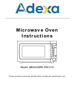 Preview for 1 page of Adexa SBD602DPB-PACC1G Instructions Manual