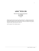 Preview for 7 page of ADIC FCR 250 User Manual