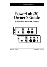 Preview for 1 page of ADInstruments PowerLab 2/20 Owner'S Manual