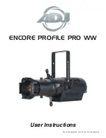 Preview for 1 page of ADJ ENCORE PROFILE PRO WW User Instructions