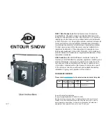 ADJ ENTOUR SNOW User Instructions preview