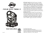 Preview for 1 page of ADJ Focus Spot Three Z User Instructions