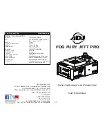 ADJ Fog Fury Jett Pro User Instructions preview