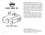 ADJ H20 DMX IR User Instructions preview