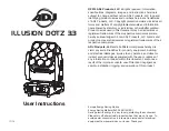 ADJ ILLUSION DOTZ 3.3 User Instructions предпросмотр