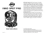 Preview for 1 page of ADJ INNO SPOT PRO User Instructions