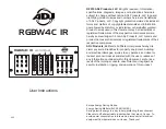 ADJ RGBW4C IR User Instructions preview