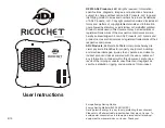 ADJ Ricochet User Instructions preview