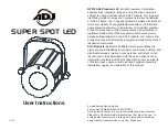 Предварительный просмотр 1 страницы ADJ SUPER SPOT LED User Instructions