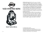 Предварительный просмотр 1 страницы ADJ Vizi Hybrid 16RX User Instructions