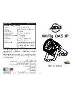 ADJ WiFly QA5 IP User Instructions предпросмотр