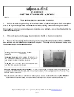 Preview for 1 page of Adjust-a-Sink E140 Series Installation Instructions Manual