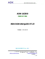 Preview for 1 page of ADK SECURITY ADK-16300 Administrator'S Manual