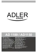 Preview for 1 page of Adler Europe AD 1189 User Manual