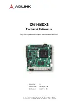 Предварительный просмотр 1 страницы ADLINK Technology CM1-86DX3 Technical Reference