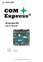 Preview for 1 page of ADLINK Technology COM Express cExpress-BL User Manual