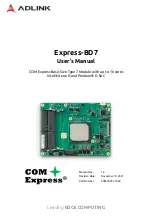 ADLINK Technology COM Express Express-BD7 User Manual preview