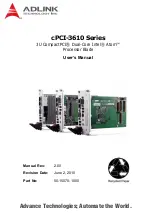 Preview for 1 page of ADLINK Technology cPCI-3610 Series User Manual