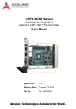 Preview for 1 page of ADLINK Technology cPCI-3620 Series User Manual