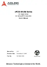 Preview for 1 page of ADLINK Technology cPCIS-6418U Series User Manual