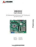 Предварительный просмотр 1 страницы ADLINK Technology IMB-M43H User Manual