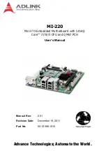 Preview for 1 page of ADLINK Technology MI-220 User Manual