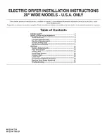 Preview for 1 page of Admiral AED4675YQ1 Installation Instructions Manual