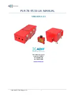 Preview for 1 page of ADRF PSR-78-9533-UA Manual