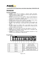 Предварительный просмотр 7 страницы ADS 5240 Operation Manual